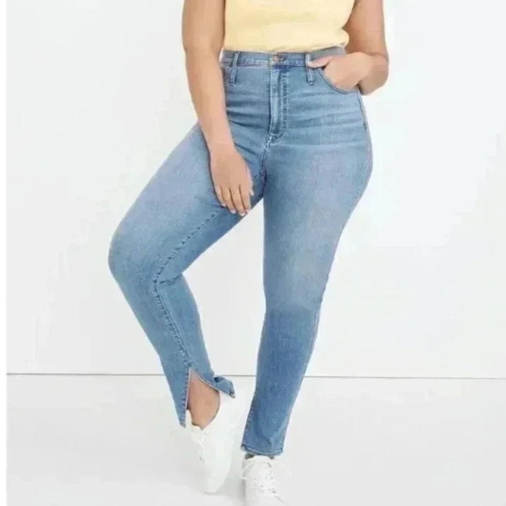 Madewell | High Rise Slim Straight Roadtripper Ankle Slit Denim Jeans Size 33